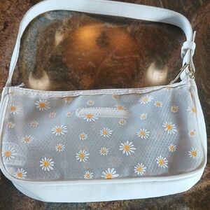 White Floral Mesh Bag
